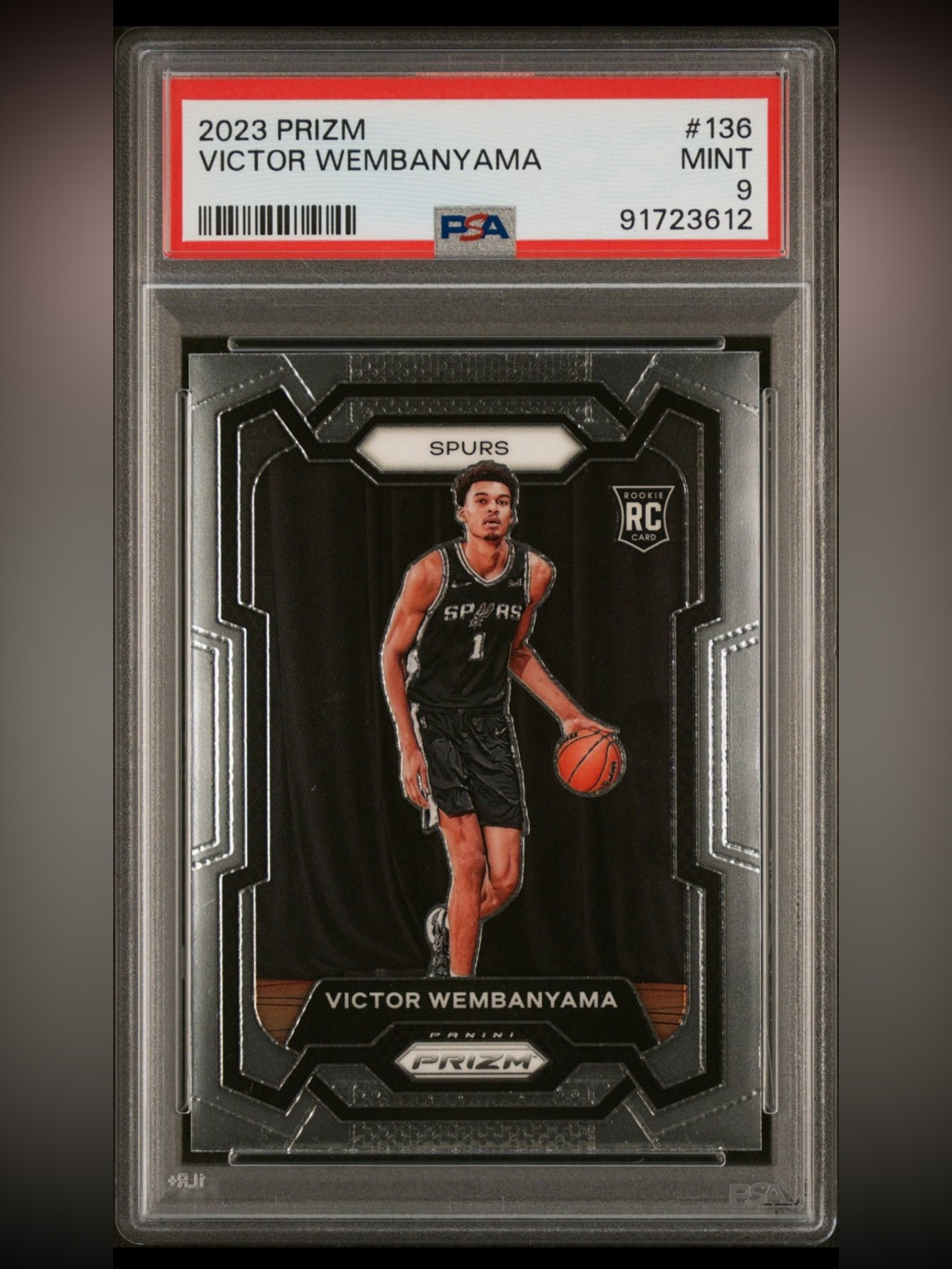 Victor Wembanyama 2023-24 Panini Prizm Rookie Base #136 Psa 9 Mint